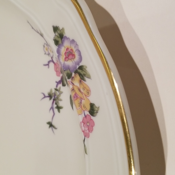 VINTAGE Bernardaud Limoges Porcelain Cake Plate WITH TWO gilt HANDLES - Picture 6 of 16